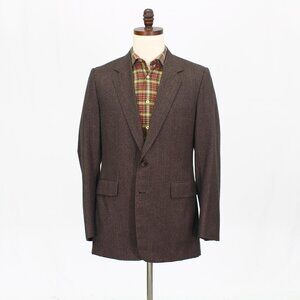 Bespoke 40R Brown Blazer Sport Coat Jacket 2-Button Solid Y569